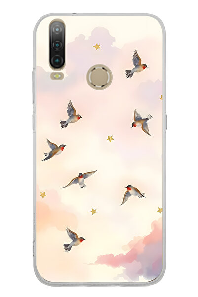 FLAMENKO حافظة هاتف شفافة بنمط الطائر الطائر المتوافقة مع جهاز General Mobile...