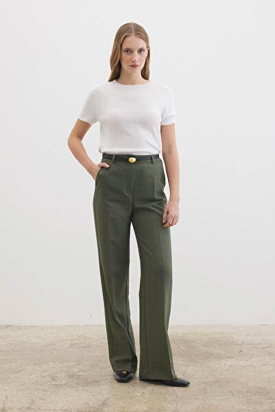 Hooopstore Straight Cut Khaki Trousers