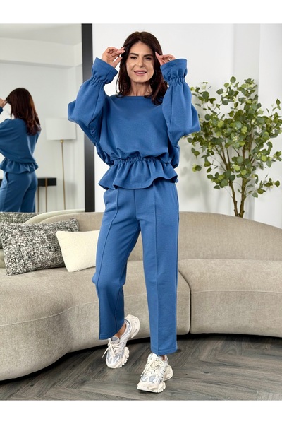 RAMONA BADESCU EXCLUSIVE Γυναικείο Casual Κοστούμι με Βολάν στη Μέση – Ριχτή ...