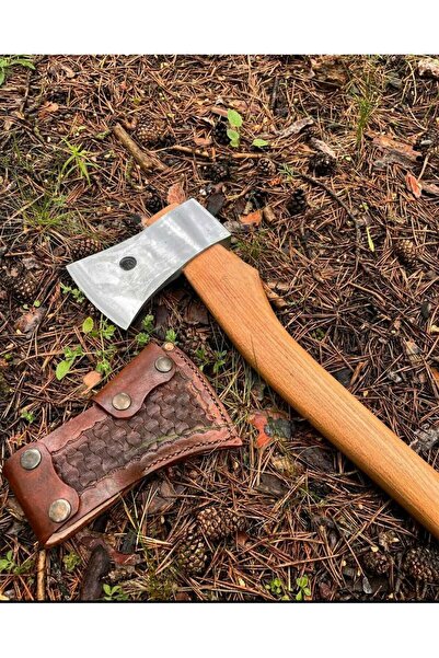 Craftman atölye 60 Cm Dövme Makas Çeliği Yarma Baltası , Hakiki Deri Kılıflı ...