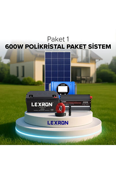 Lexron 600W POLİKRİSTAL BAĞ EVİ PAKET SİSTEM (PAKET 1)