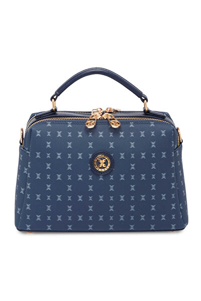 Tergan Lacivert Print Kadın El Çantası - S26Y1PR09182-V5J