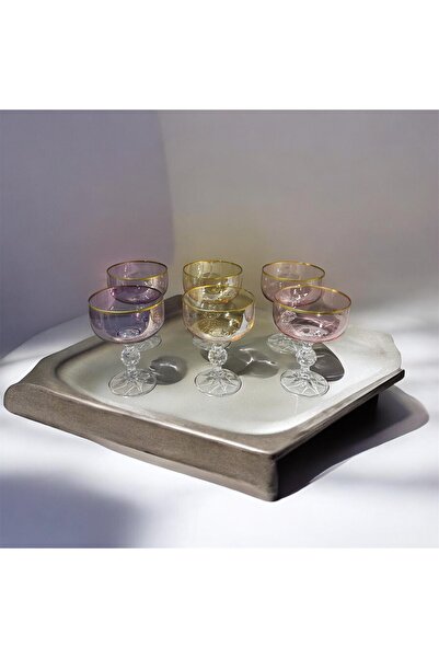 SUMRA HOME Bohemia Crystal 6’lı Asorti Cam Tatlı Kasesi 200ml