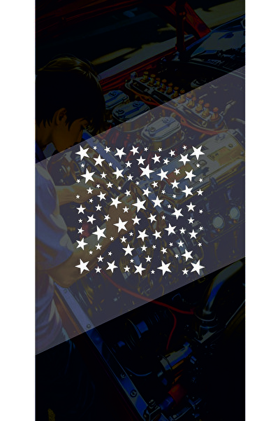 sticker Yıldız 25x25Cm Kelbek Cam Desen Kaplama Araba-Oto-Motor-Kask Hologram...