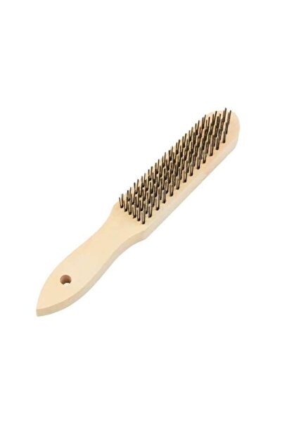 POLAX Wire brush with wooden handle