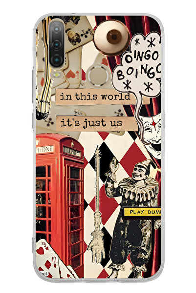 FLAMENKO حافظة هاتف شفافة بنمط كولاج متوافقة مع جهاز General Mobile GM 10