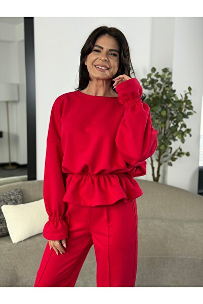 RAMONA BADESCU EXCLUSIVE Дамски ежедневен костюм с волани на талията - свобод...