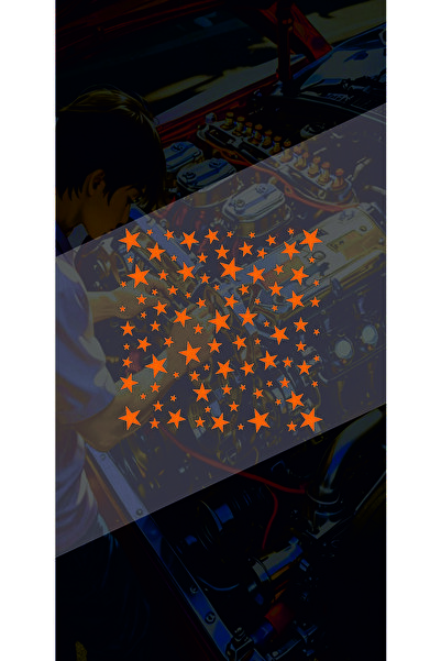 sticker Yıldız 25x25Cm Kelbek Cam Desen Kaplama Araba-Oto-Motor-Kask Hologram...