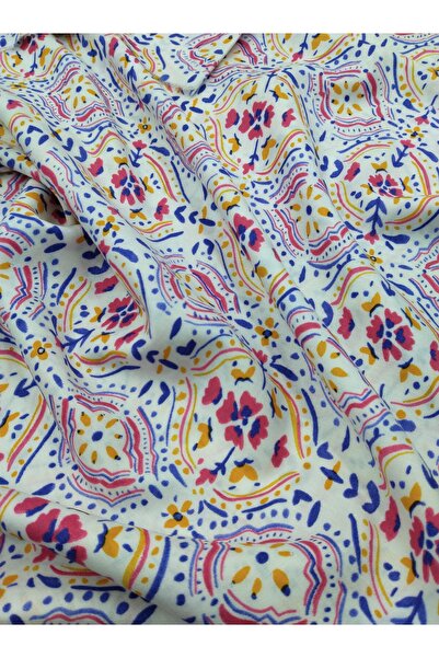 ELNA KUMAŞ Boho Desenli Pamuk Viskon Kumaş Elbiselik Yazlık Hafif 150 cm ELNV10