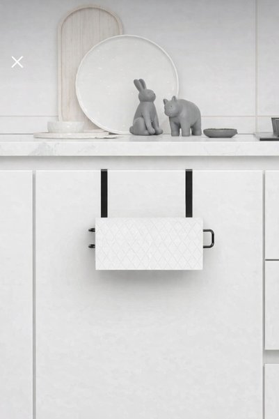 VİE HOUSE Black Towel Holder Napkin Holder Hanger In-Cabinet Hanging Paper Towel Holder Kitchen Bathroom Organizer