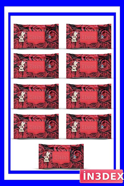 İN3DEX مناديل مبللة معطرة بالورد مع غطاء، عبوة تحتوي على 90 قطعة