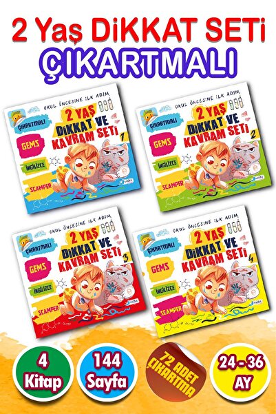 Harika Çocuk Yayınları 2 Yaş Dikkat ve Kavram Gelişim Seti – Çıkartmalı Eğiti...