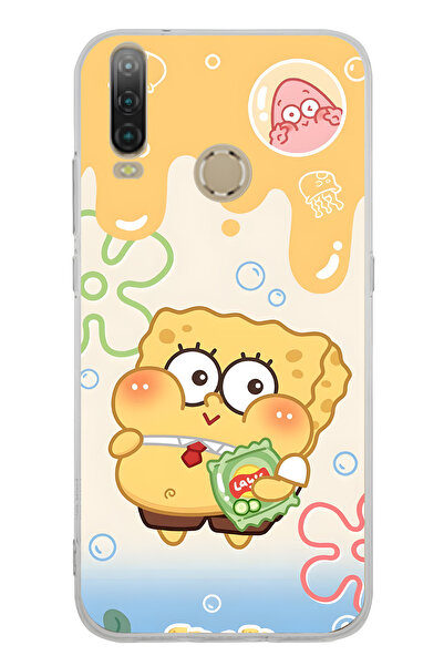 FLAMENKO حافظة هاتف شفافة بنمط سبونج بوب متوافقة مع جهاز General Mobile GM 10