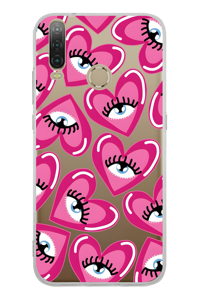 FLAMENKO حافظة هاتف شفافة بنمط قلب وردي متوافقة مع جهاز General Mobile GM 10