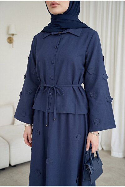 Modamorfo Floral Sleeves and Skirt, Lace-Up Waist Shirt and Skirt Two-Piece M...