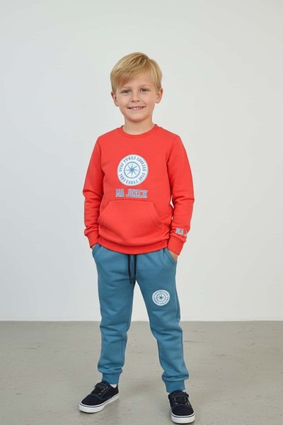 zubi kids طقم مزدوج بتفاصيل بوصلة "ما جيك" (للأعمار من 7 إلى 10 سنوات)