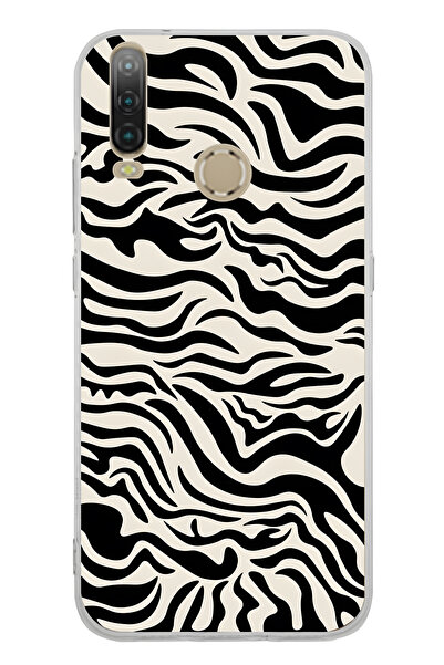 FLAMENKO حافظة هاتف شفافة بنمط زيبرا متوافقة مع جهاز General Mobile GM 10