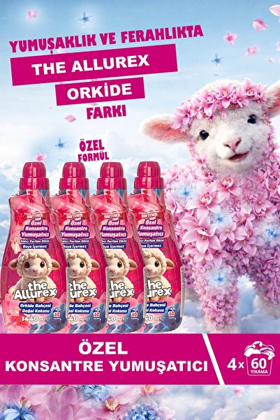 The Allurex Özel Konsantre Yumuşatıcı 1440 ml Orkide Bahçesi Doğal Kokusu 4 lü