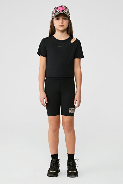 Tyess تيشيرت أسود للبنات