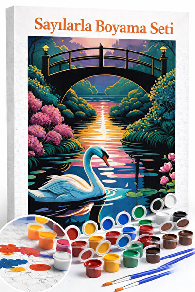 Aren Design Sayılarla Boyama Çerçeveli Hobi Seti Numaralı Tuval Fırça Boya Da...