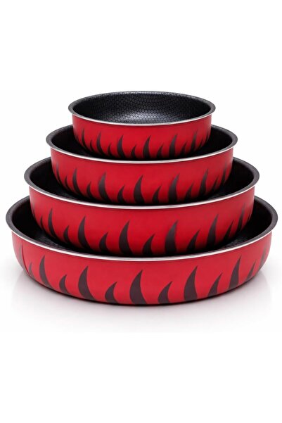 mastergold 4-piece set of non-stick round oven trays (20/24/28/32 cm), easy t...