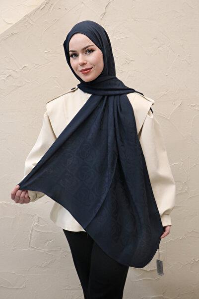 efdal şal eşarp Monogram Pattern Nia Cotton Shawl