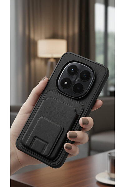TechTrove Redmi Note 15 Pro 5G İçin Uyumlu TPU Korumalı Kart Bölmeli Deri Dok...