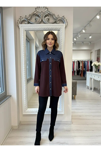 Invee Denim Detailed Shirt Jacket 7203 Murdum