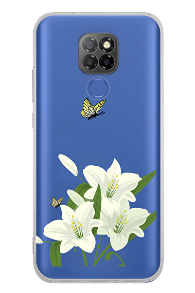 FLAMENKO حافظة هاتف شفافة بنمط الزنبق الأبيض متوافقة مع جهاز General Mobile G...