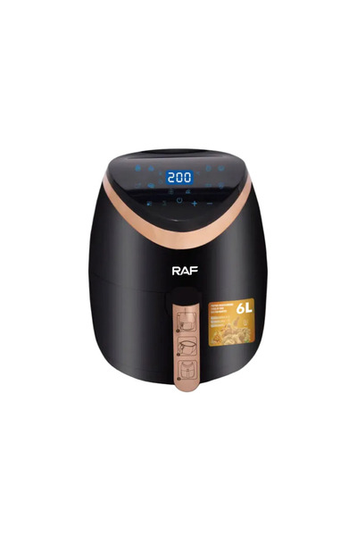 raf Air Fryer 5234B - Friteuza cu Aer Cald, Fara Ulei, Capacitate 6L, 2400W, ...