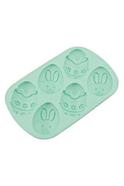 OEM Silicone Baking Mold for Easter Green 6 Compartments