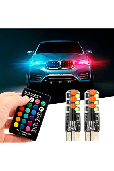 PİNUKS T10 LED AMPUL KUMANDALI RGB ÇOK FONSİYONLU ( 002607 ) OTO AKSESUAR PRE...
