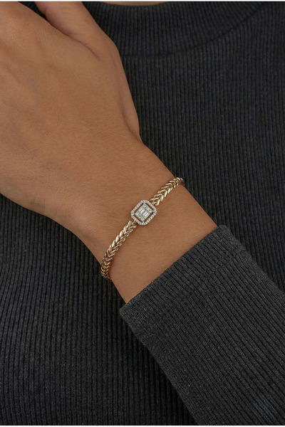 GENORO JEWEL 14 Ayar Altın Baget Taşlı Başak Bileklik