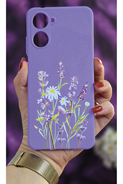 Flashy Shop Realme 10 4G Uyumlu Baskılı Silikon Lila Kılıf