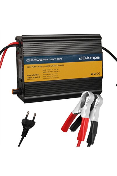 Powermaster MA-1220A 12 Volt 20 Amper Üç Fazlı Akıllı Akü Şarj Cihazı