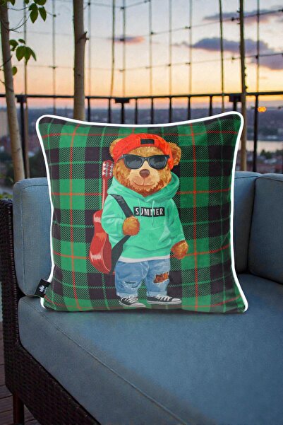 LUX VIE Cushion Cover 45X45 cm Teddy Bear Patterned – Babyface Fabric with Wh...