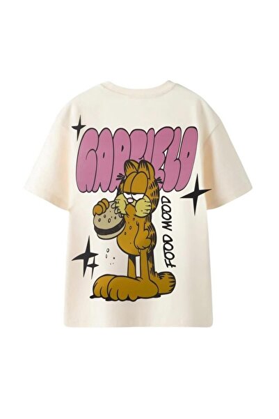 Machetta Tricou de vară pentru copii, unisex, cu imprimeu Garfield Food Mood