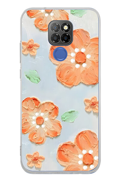 FLAMENKO حافظة هاتف شفافة بنمط زهرة برتقالية متوافقة مع جهاز General Mobile G...