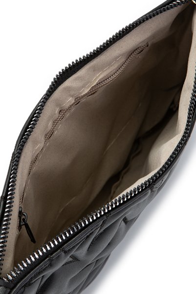 minebag Clutch Star cu cusături, din piele artificială, pentru femei, negru