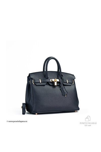 Posete Fagaras Poseta Piele Baby Edith - Bleumarin, Geanta Casual din Piele N...