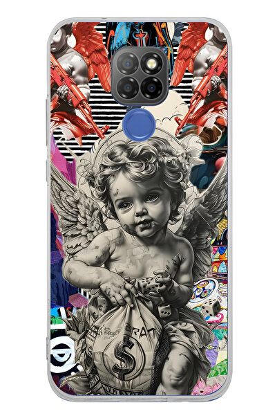 FLAMENKO حافظة هاتف شفافة بنمط Melek Collage متوافقة مع General Mobile GM 20