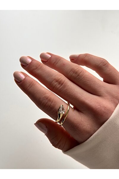 Charmist Çelik gold markiz yüzük ayarlanabilir