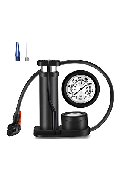 Generic Mini Bike Pump, Portable Bike Floor Pump with Pressure Gauge
