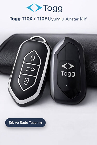YıldızTuning TOGG T10X T10F Husă pentru chei Accesoriu Negru-Argintiu