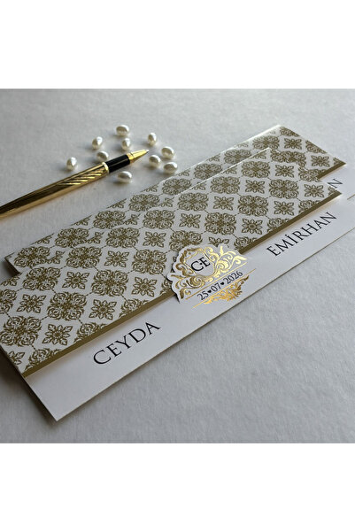 Luna Davetiye Düğün Davetiyesi 50 Adet