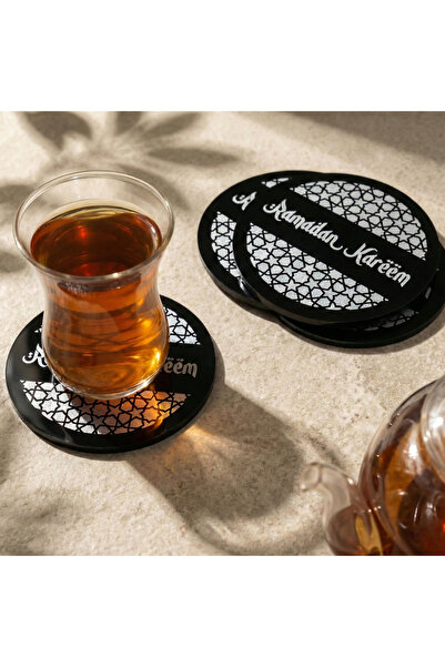 iwa concept Set of 6 Ramadan Kerim Acrylic Coasters - Modern Table Decoration