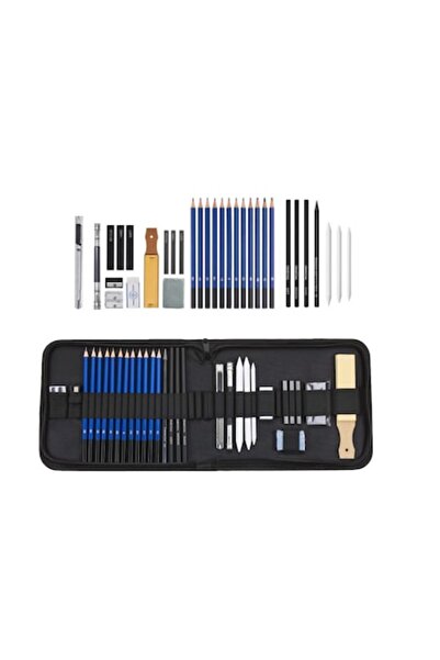 FRYGAMIC Set de creioane grafice și cărbune, 35 de piese