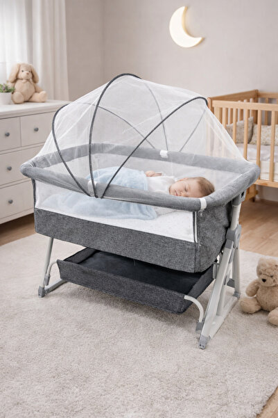 Generic Deluxe foldable side crib with adjustable height levels, rocking and ...