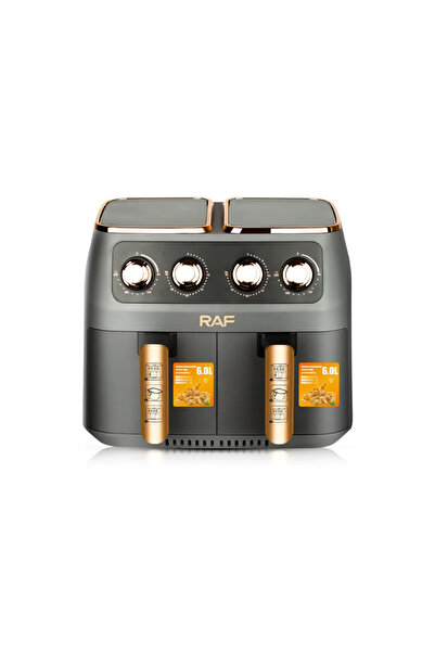 raf Air Fryer 5236 - Friteuza cu Touch Screen XL, 2 Galeti Duble, Usa Dubla, ...