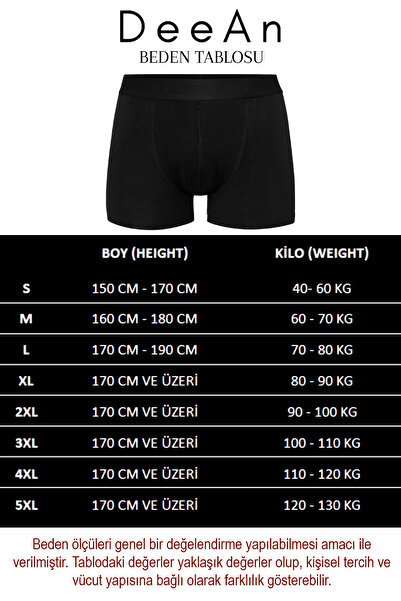 DeeAn Erkek 10'lu Pamuklu Likralı Esnek Kumaş Siyah Boxer Eko Paket